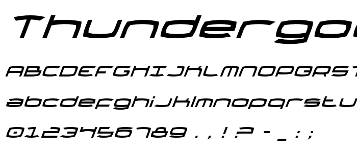 Thundergod Italic font